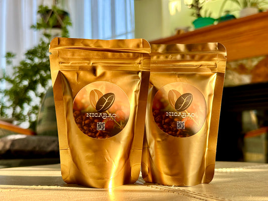 Nicarao Brew Pair. Shown in photo: Signature Medium Roast, Reserves Collection: Caramel - Med Roast.